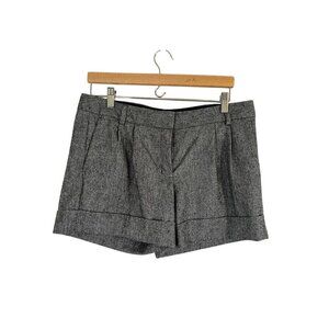 Express Wool Shorts 10 Gray Cuffed Y2K Preppy Academia Leopard Print 80s Classic